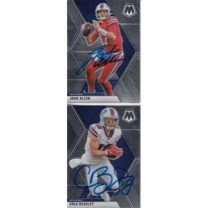 JOSH ALLEN & COLE BEASLEY AUTOGRAPH 2020 BUFFALO BILLS ALL-PRO OFFENSE PLAYERSGR