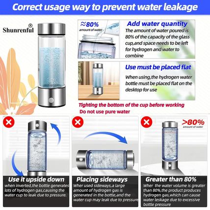 Hydrogen Water Bottle Generator, Portable Hydrogen Water Ionizer Machine Recharg