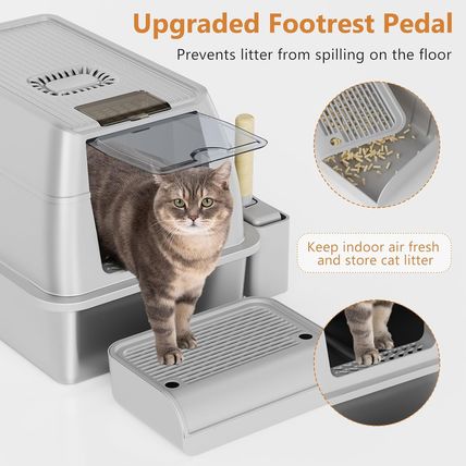 Stainless Steel Cat Litter Box with Lid, XL Extra Large Litter Box for Big Cats,