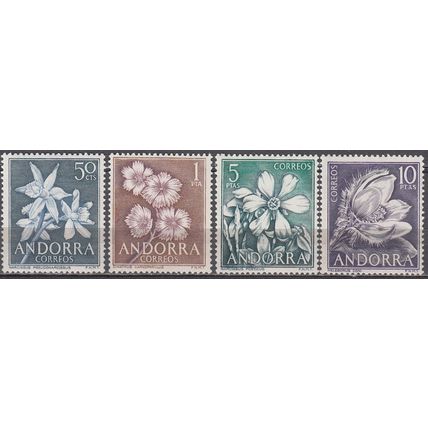 Andorra Español 1966 Michel 67 - 70 Neuf ** Cote (2008) 8.50 € Fleurs