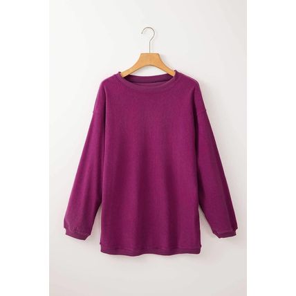 Festival Fuchsia Ribbed Corduroy Oversized Sweatshirt