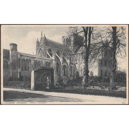 North Transept, Winchester Cathedral, Hampshire, c.1930 - Photochrom Postcard