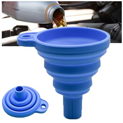 Universal Foldable Silicone Car Funnel | Engine Oil, Petrol, Washer Fluid Change