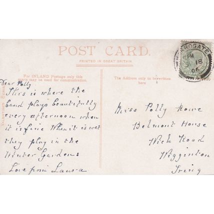 ED 142 HARROGATE- BANDSTAND, VALLEY GARDENS . PRINTED POSTCARD.