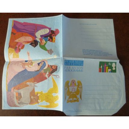 GB 1967 Christmas 9d Nativity Aerogramme Air Mail Letter postal stationery