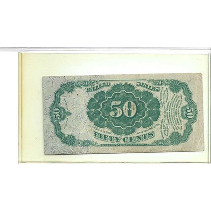 1874 US FRACTIONAL 50 CENT BILL XF