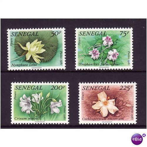 SENEGAL 1981 FLOWERS SG 739/742 SET 4 VALS U/M MINT