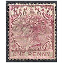 Bahamas 1884 SG47 1d Pale Rose FIne Used Fiscal Cancel ..