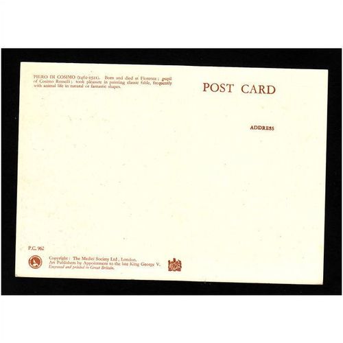 ART POSTCARD THE FOREST FIRE PIERO DI COSIMO UNUSED