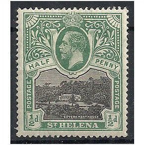 St Helena 1912 SG72 1/2d Black & Green Mounted Mint .. .