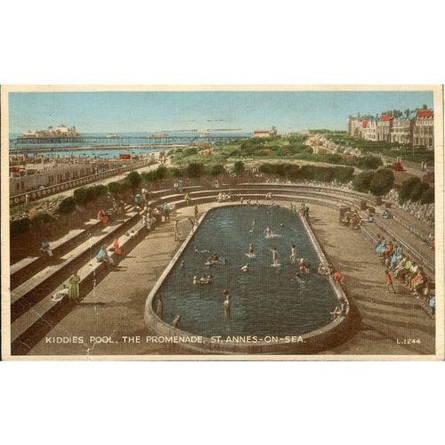 Kiddies Pool, The Promenade, St. Annes-on-Sea, Lancashire 1961 - Valentine's Ltd