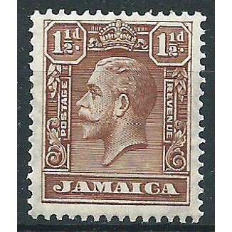 Jamaica 1929 SG109 1 1/2d Chocolate Mounted Mint....