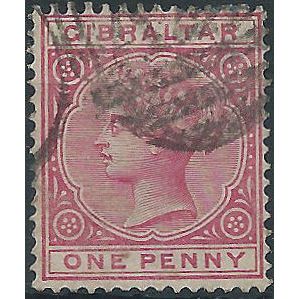 Gibraltar 1887 SG9 1d Rose Good/Fine Used.. .