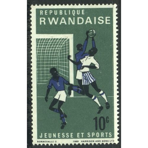 Rwanda 1966 - SG162 - 10c black/blue/green - Football - MH