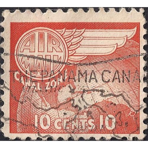 CANAL ZONE, Globe and Wing, orange 1951, 10 cent