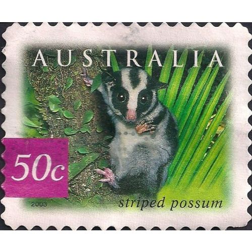 AUSTRALIA, MAMMALS, Striped Possum, violet 2003, 50c