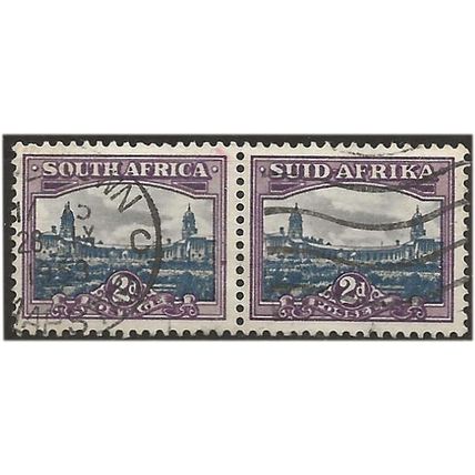 South Africa 1950 SG116 2d Slate-Blue & Purple Fine Used PAIR .. ...