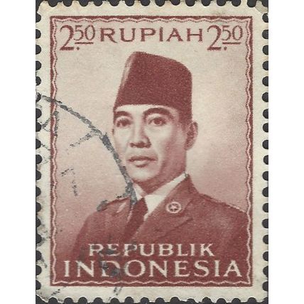 INDONESIA, President Sukarno, brown 1953, 2.50R