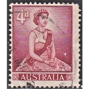 AUSTRALIA, 1959-64 4d ERII carmine-red, SG 313a (Scott #317), used