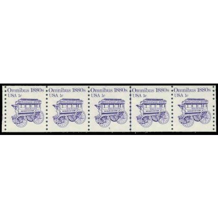 1897 1c Omnibus Fine MNH Dry Gum PNC 5/5 P0438
