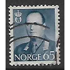 NORWAY 1958 KING OLAV V 65 ORE BLUE SG481 FINE USED#2