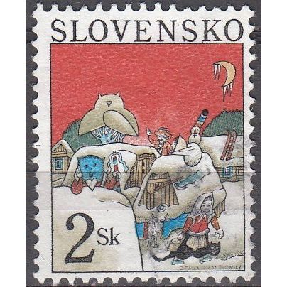 Slovensko 1996 Michel 267 O Cote (2009) 0.20 € Village de Noël Cachet rond