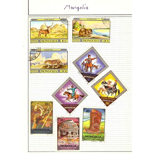Mongolia page of 9 large pictorials includes wildlife and horsemanship