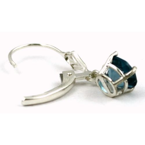 London Blue Topaz, 925 Sterling Silver Leverback Earrings, SE017