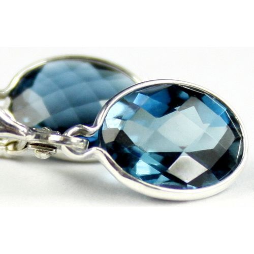 London Blue Topaz, 925 Sterling Silver Leverback Earrings, SE101