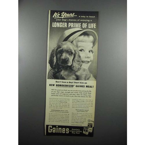 1953 Gaines Dog Meal Ad - It's Yours
