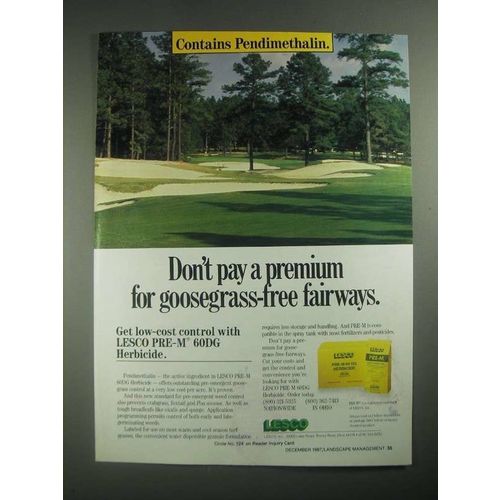 1987 LESCO Pre-M 60DG Herbicide Ad - Goosegrass-Free Fairways