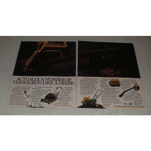 1987 John Deere Equipment Ad - A Number of Things Run Like a Deere