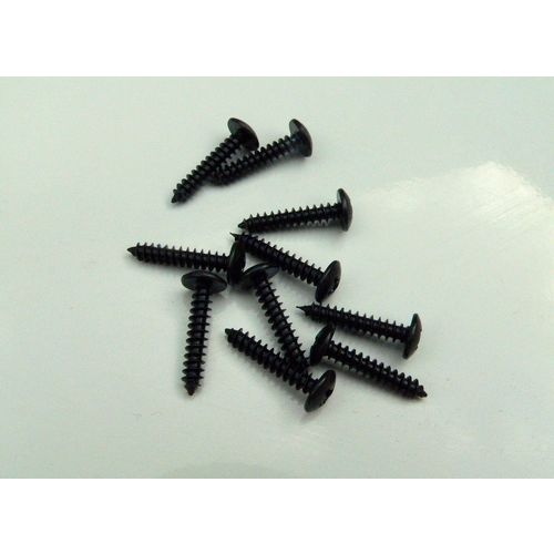 Black Self Tapping Round Domed head screws 3mm x 15mm pack of 10