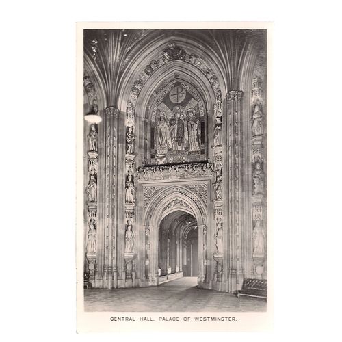 CENTRAL HALL, Palace of Westminster vintage unused postcard real photo =
