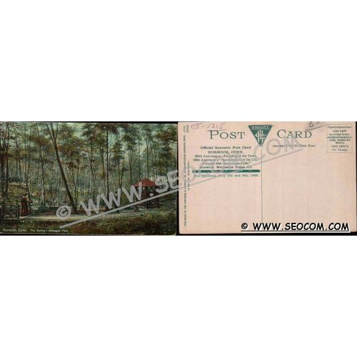CT Norwich Postcard The Spring Mohegan Park Official Souvenir Post Card 25~2315