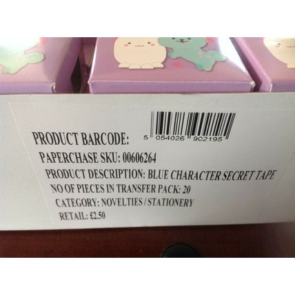 20 Packs Of Mini Blue Sticker Roll Cute Characters Secret Tape RRP £50