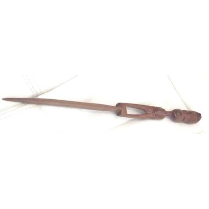 Vintage Tribal carved wooden letter opener 1970's-Vintage letter opener 1970's