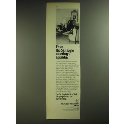 1974 St.Regis-Sheraton Hotel Ad - From the St. Regis meetings agenda