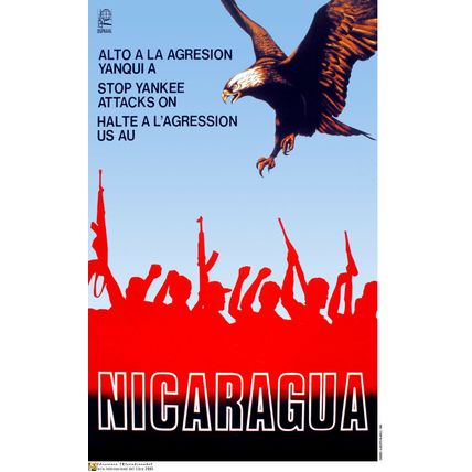 Political OSPAAAL POSTER.NICARAGUA.Stop Yankees.Art.am23.Revolution History art.