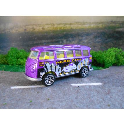 Matchbox VW Transporter van camper hero city (purple) good condition