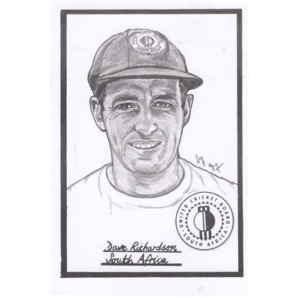 Dave Richardson South Africa Cricket Artist Drawing Limited Edn of 500 Postcard
