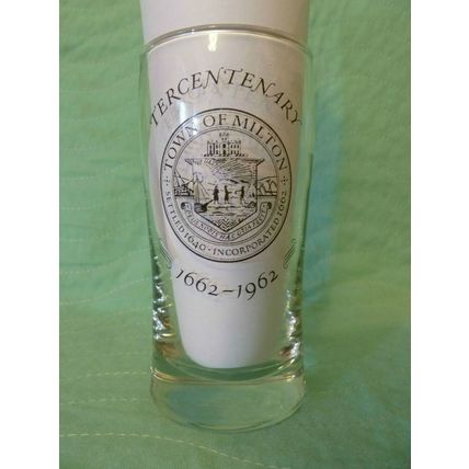 SET OF 6 RARE TOWN of MILTON MASSACHUSETTS TERCENTENARY 1662-1962 GLASSES