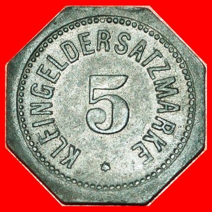 Ⰶ SILVER WHEELS NUREMBERG: GERMANY MAINZ ★ 5 PFENNIGS 1917!★LOW START★NO RESERVE