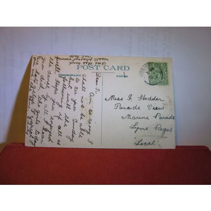 UPLYME CHURCH, DEVON, used antique postcard 1914 postmark =