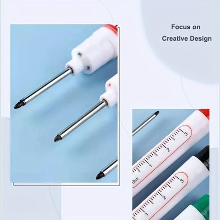 Multi-colour Deep Hole Lengthened Nib Head Marker Pen Black Red Blue 3pcs