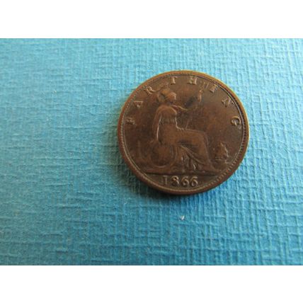 1866 QUEEN VICTORIA FARTHING FREE POST. (uebid)