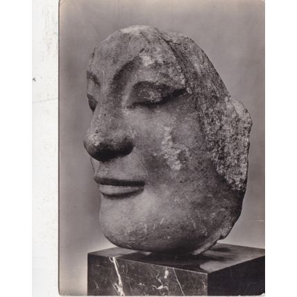 Head of a Woman Greek Marble from Ephesus Real Photo Postcard unused VGC