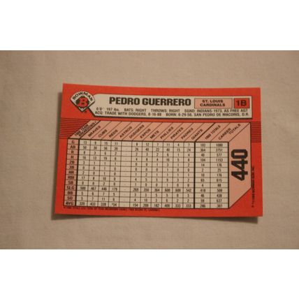 Pedro Guerrero 1989 Bowman TIFFANY NO. 440