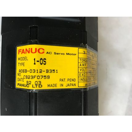 FANUC A06B-0312-B351 AC SERVO MOTOR BRAKE APC A290-0521-V581 MOTOR 1-0S,1-OS,SR