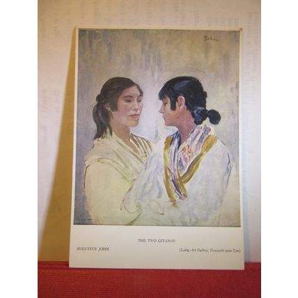 THE TWO GITANAS painting by John Augustus unused vintage postcard =